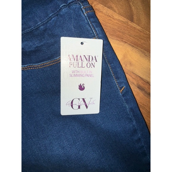 Gloria Vanderbilt Pull On Denim Jeans 18 Short Slimming Panel Amanda Vermont NWT - Picture 9 of 16